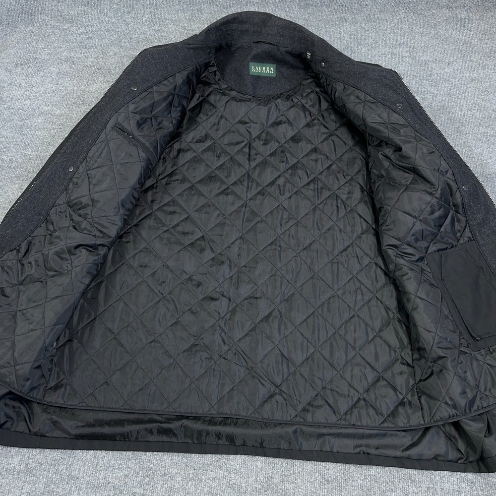 Ralph Lauren Trench Coat Men 44R Black Microfiber Full Zip Removable Liner *READ - Picture 7 of 14